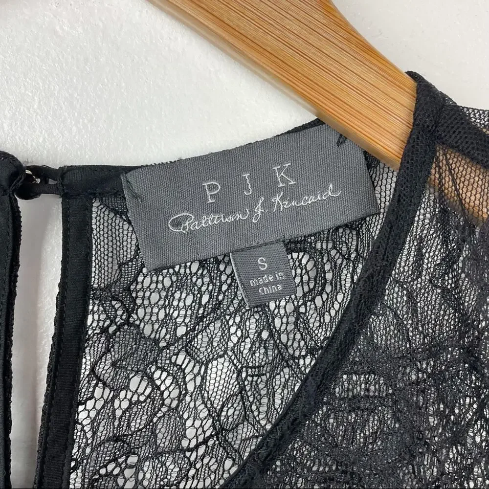 PJK | Italian Leather Lace Tank Top Black S